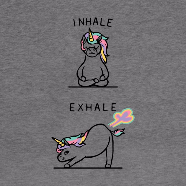 Inhale Exhale Unicorn by huebucket